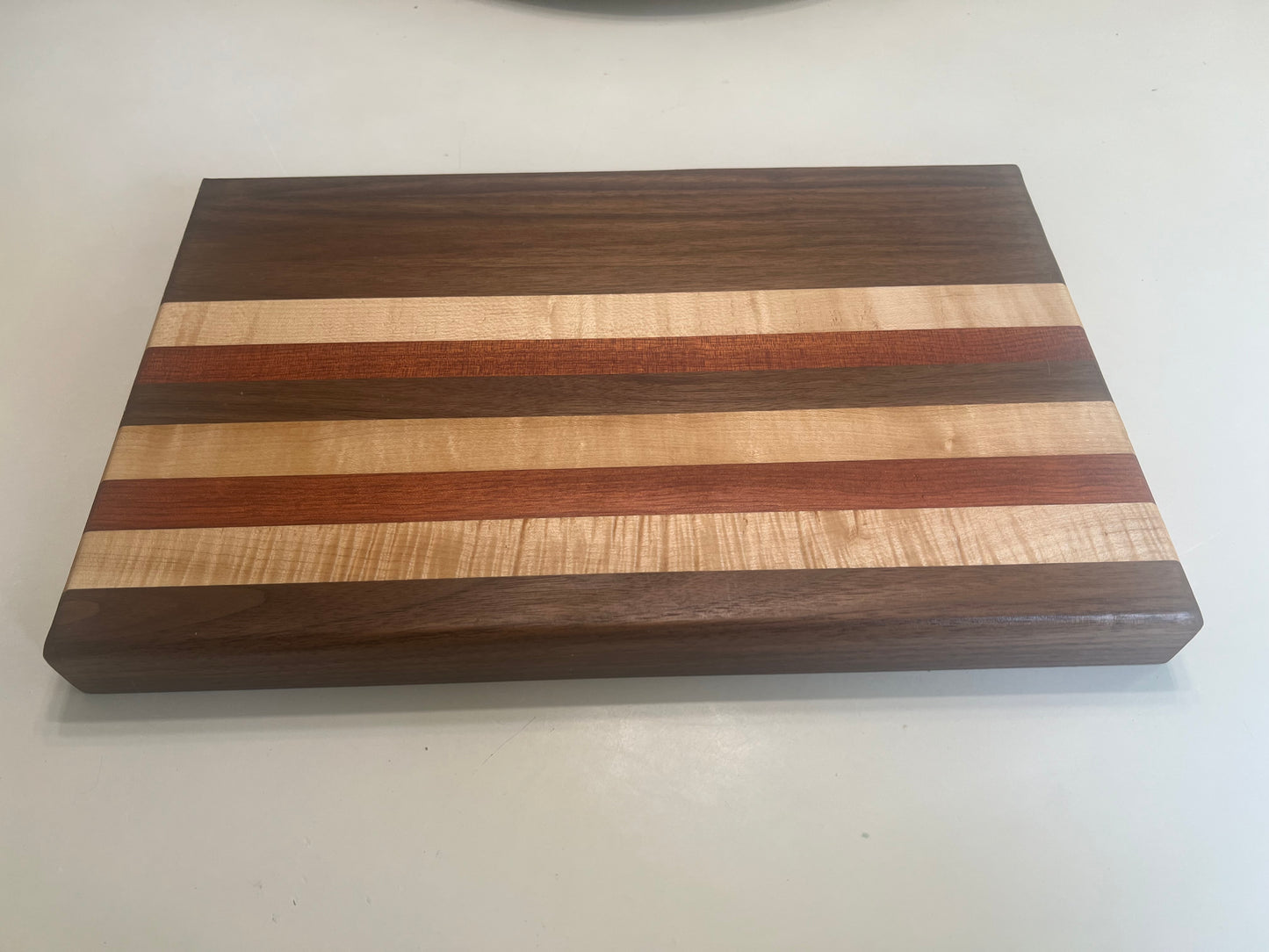 Handmade hardwood Cutting board - Made with maple, walnut, blood wood