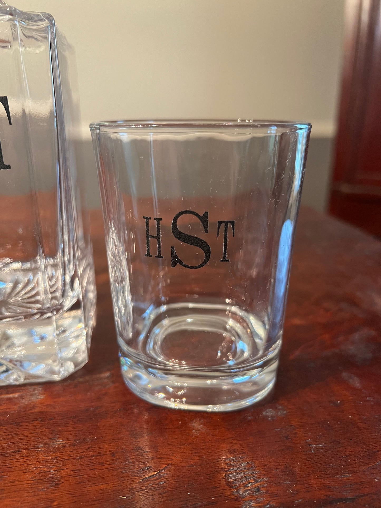 Personalized Decanter set and glasses