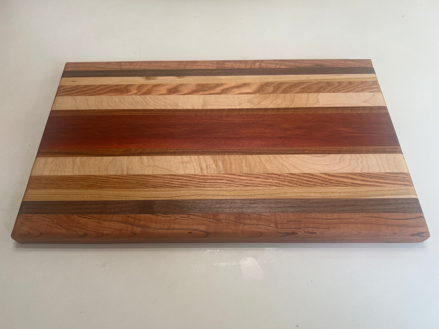 Handmade Hardwood Cutting board - Made from walnut, cherry, maple, Purple Heart, and blood wood