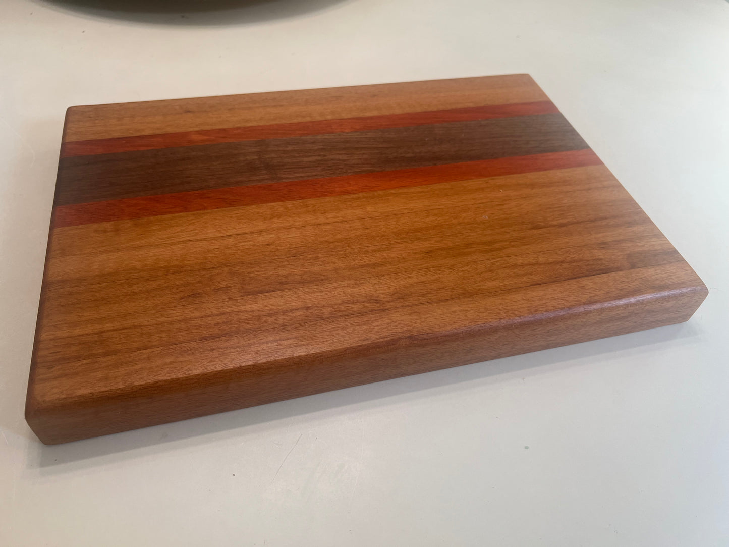 Handmade Hardwood Cutting board - Made from Cherry, Walnut, and Blood wood