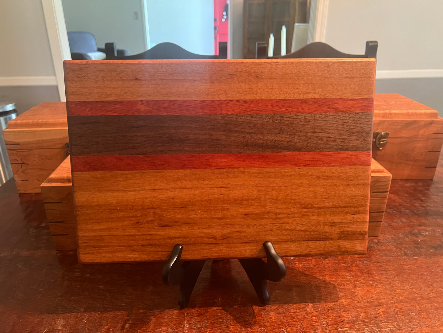 Handmade Hardwood Cutting board - Made from Cherry, Walnut, and Blood wood