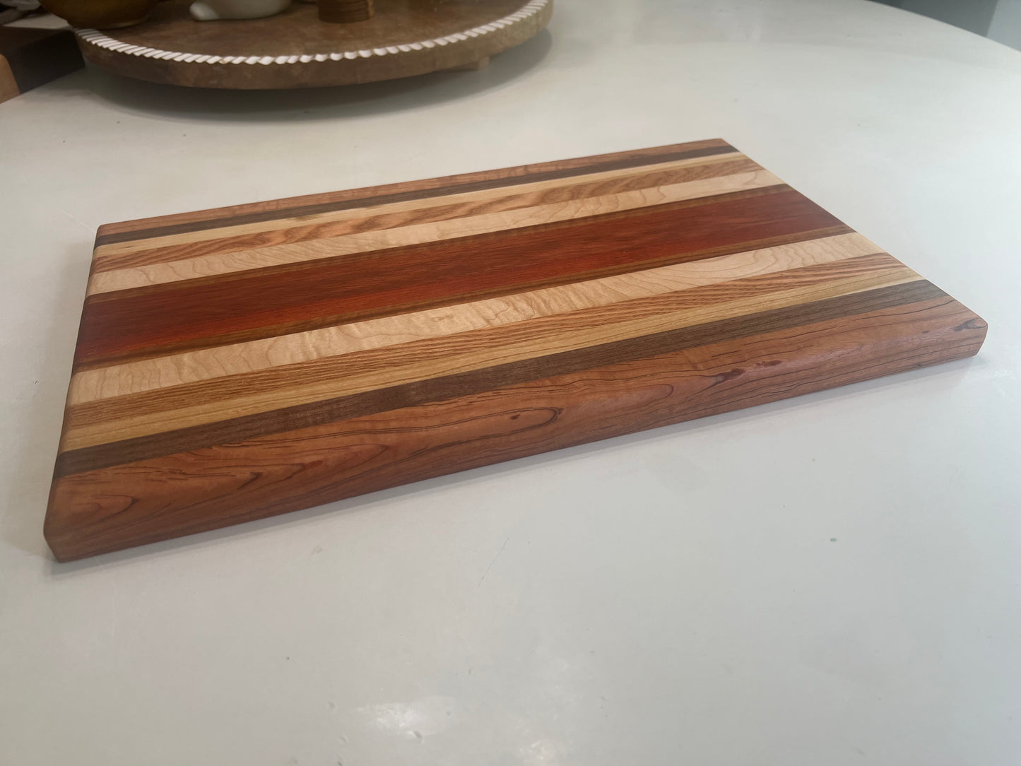 Handmade Hardwood Cutting board - Made from walnut, cherry, maple, Purple Heart, and blood wood