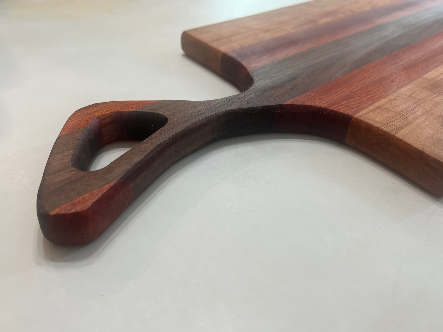 Handmade hardwood Charcuterie board - Made from Cherry, bloodwood, and walnut